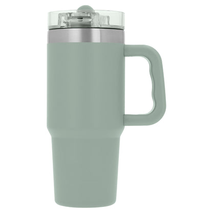 Ozark Trail 30 oz Stainless Steel Insulated Travel Tumbler with Handle and Flip Straw Lid, Rose Shimmer